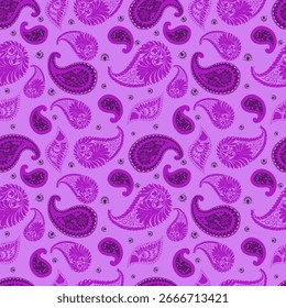 Trendy ethnic-style vector paisley pattern. Seamless Fashionable vector template for any design projects