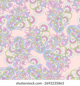 Trendy ethnischen Stil Vektor Paisley Muster. Nahtlose modische Vektorvorlage für alle Designprojekte