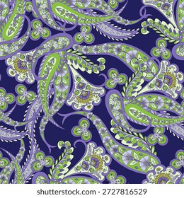 Patrón de paisley de Vector de estilo étnico de moda. Plantilla de Vector de moda inconsútil para cualquier proyecto de diseño