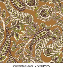 Patrón de paisley de Vector de estilo étnico de moda. Plantilla de Vector de moda inconsútil para cualquier proyecto de diseño