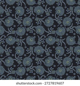 Trendy ethnic-style vector paisley pattern. Seamless Fashionable vector template for any design projects