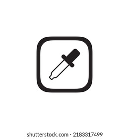 Trendy eyedropper app Symbol im flachen Stil einzeln auf weißem Hintergrund. 
Icon für die Präsentation, Broschüre, Katalog, Poster, Buch, Zeitschriften und Apps.
Vektorgrafik, EPS10.