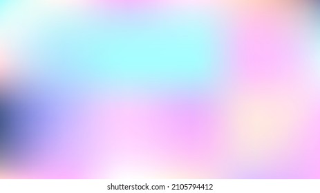 Trendy Fairytale Holographic Vector Background. Dreamy Elegant Pink, Purple Mesh Gradient Overlay. Fantasy Holographic Pearlescent Defocused Wallpaper. Faded Horizontal Poster or Flyer Background.