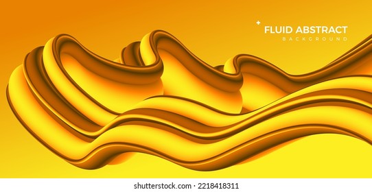 Trendy fashion 3d three-dimensional dazzling gold fluid gradient abstract elements