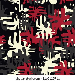 Trendy fashion camouflage seamless pattern. Classic clothing style masking camo repeat print. Design element for fabric or wallpaper.