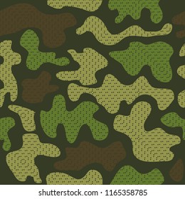 Trendy fashion camouflage seamless pattern. Clothing female style camo repeat print. Design element for fabric or wallpaper.