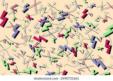 Trendy fashion pattern. tileable pattern. Asymmetric random edgy lines vector texture.