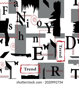 Trendy Fashion Print Beauty Modern Fashion Text Seamless Pattern