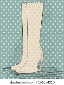 trendy fashion  shoes.  Fashionable Hand drawn illustration.