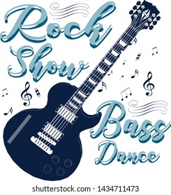 trendy fashion t-shirt graphics rock show bass show text design