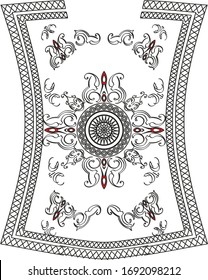 Trendy fashion T-shirt print for textile ETHNİC draw design pattern