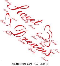 Trendy fashion T-shirt print for textile sweet dreams text draw design pattern