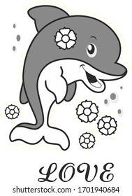 Trendy fashion T-shirt print for textile FISH draw design pattern
