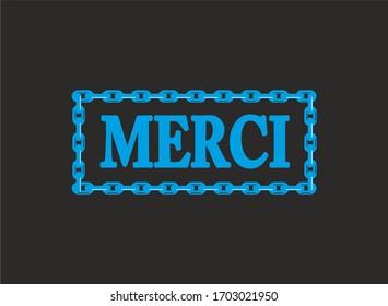 Trendy fashion T-shirt print for textile merci text draw design pattern