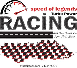 trendy fashion t-shirt Racing text design vector pattern