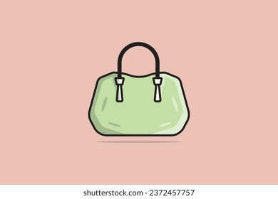 Trendy Fashion Women Bag or Purse vector illustration. Beauty fashion objects icon concept. Modern designer ladies handbag vector design.