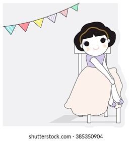 Trendy Fashionista Girl Character Paper Note illustration