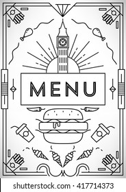 Trendy Fast Food Menu Design with Linear Icons