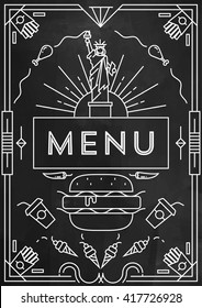 Trendy Fast Food Menu Design with Linear Icons