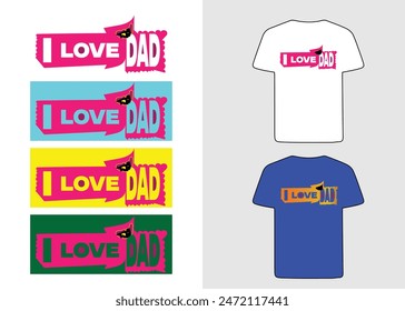 Trendy, Festival, Textil, Familienliebe, Ich liebe dich, Papa T-Shirt, typografisch, T-Shirt Grafik, Präsentation, Happy Father's Day, Vaterfreund, T-Shirt Design, Vatertag, Papa, Vater, Mode, Des