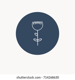 Trendy field flower icon in a circle.