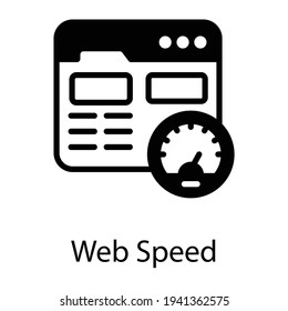 Icono relleno de moda de la velocidad de la web 