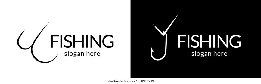 Trendy fish hook logo. Vector.