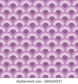 Trendy fish scales squama background, vector seamless fabric pattern, tiled textile print. Traditional japanese squama scales seamless arc tiles texture. Mermaid skin pattern.