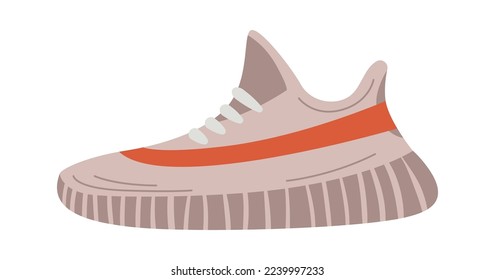 Trendy fitness sneakers flat icon Fashionable shoe pair. Vector illustration