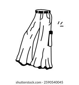 Trendy flared pants icon design in modern style