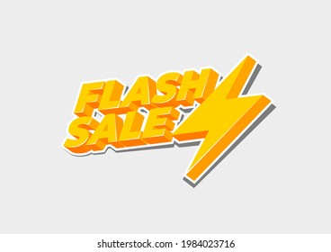 Venta de flash de moda con etiqueta de trueno amarillo.