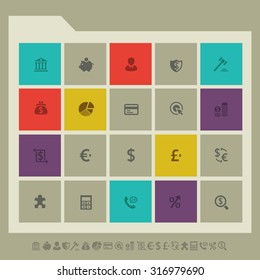 Trendy flat banking icons
