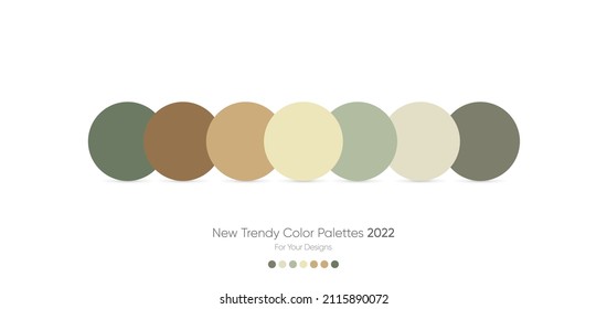 Trendy flat color palette 2022 for fashion, home, interiors design, web design, mobile application, social media template, UX and Ui designs, drawing. 