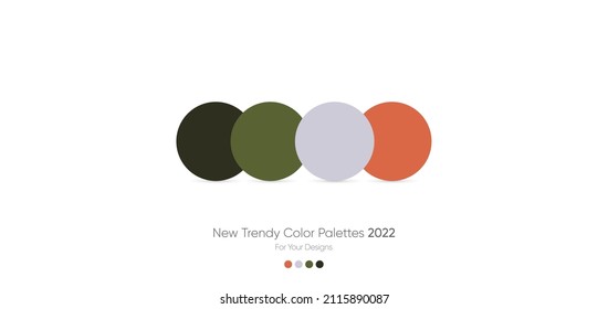 Trendy flat color palette 2022 for fashion, home, interiors design, web design, mobile application, social media template, UX and Ui designs, drawing. 