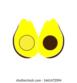 Trendflache Design-Avocado-Symbol