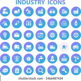 Trendy flat design big Industry icons set