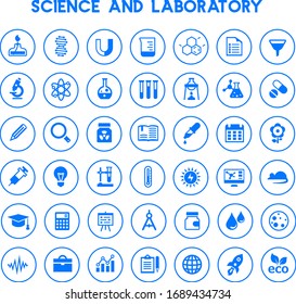 Trendy flat design big science icons set