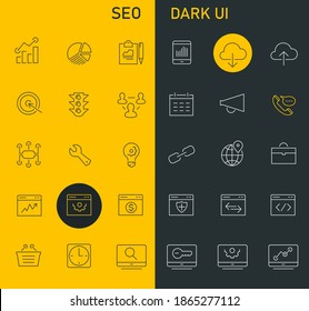 Diseño plano a la moda conjunto de iconos SEO grandes