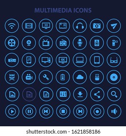 Trendy flat design big social media icons set