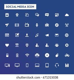 Trendy flat design big social media icons set
