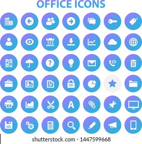 Trendy flat design big UI, UX and Office icons set