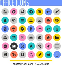 Trendy flat design big UI, UX and Office icons set