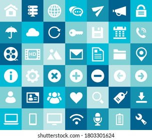 Diseño plano a la moda interfaz de usuario grande e iconos de Internet conjunto
