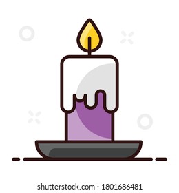 Trendy flat design of burning candle icon