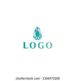 Trendy flat design crystal line logo element.  Geometric icon 