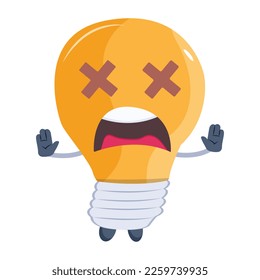 Trendy flat design of dead bulb 