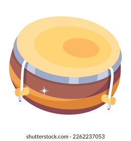 Trendy flat design of frame drum 