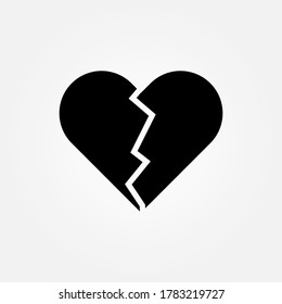 trendy flat design heart icon, broken heart icon illustration vector eps 10 logo symbol design 2020