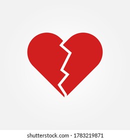 trendy flat design heart icon, broken heart icon illustration vector eps 10 logo symbol design 2020