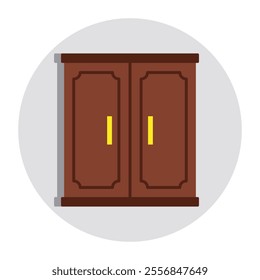 Trendy flat design icon of cupboard